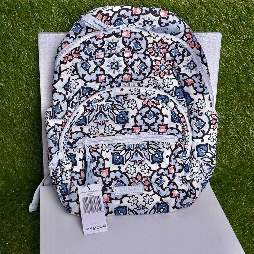Vera Bradley Essential Compact Backpack Lisbon Medallion Floral NWT 23725-V76
